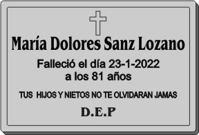 PLACA PARA DIFUNTO Letrerox.com