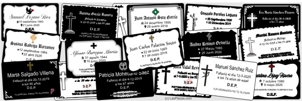 PLACAS PARA CEMENTERIO, DIFUNTOS, SEPULTURAS, LAPIDAS Letrerox.com