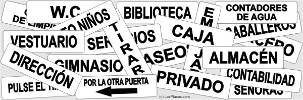 PLACAS ESTANDAR para PUERTAS, Letrerox.com