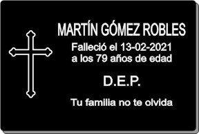 PLACA PARA DIFUNTO Letrerox.com