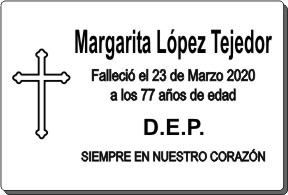 PLACA PARA DIFUNTO Letrerox.com