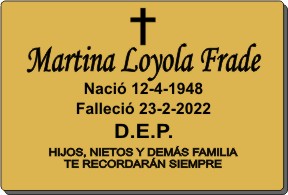 PLACA PARA DIFUNTO Letrerox.com