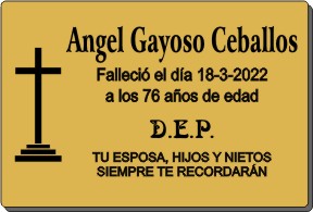 PLACA PARA DIFUNTO Letrerox.com