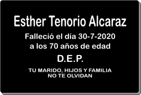 PLACA PARA DIFUNTO Letrerox.com