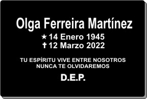 PLACA PARA DIFUNTO Letrerox.com