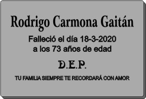 PLACA PARA DIFUNTO Letrerox.com