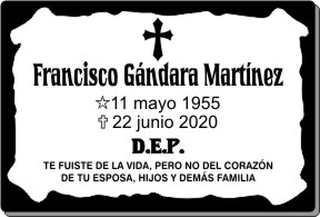 PLACA PARA DIFUNTO Letrerox.com