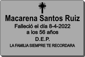 PLACA PARA DIFUNTO Letrerox.com