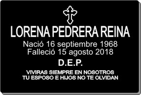 PLACA PARA DIFUNTO Letrerox.com