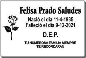 PLACA PARA DIFUNTO Letrerox.com