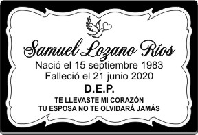 PLACA PARA DIFUNTO Letrerox.com