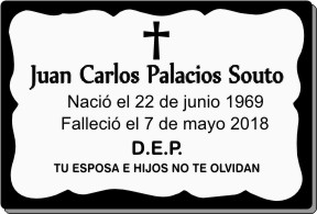 PLACA PARA DIFUNTO Letrerox.com