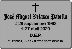 PLACA PARA DIFUNTO Letrerox.com