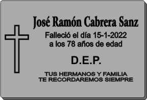 PLACA PARA DIFUNTO Letrerox.com