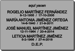 PLACA PARA DIFUNTO Letrerox.com