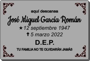 PLACA PARA DIFUNTO Letrerox.com