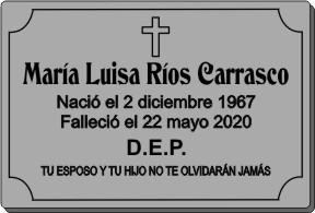 PLACA PARA DIFUNTO Letrerox.com