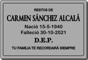 PLACA PARA DIFUNTO Letrerox.com