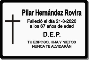 PLACA PARA DIFUNTO Letrerox.com