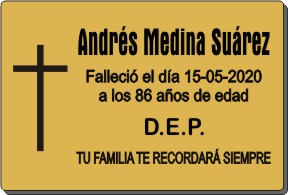 PLACA PARA DIFUNTO Letrerox.com