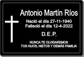 PLACA PARA DIFUNTO Letrerox.com