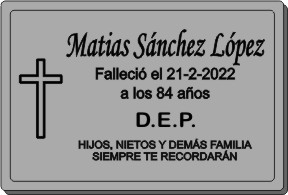 PLACA PARA DIFUNTO Letrerox.com