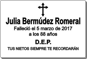 PLACA PARA DIFUNTO Letrerox.com