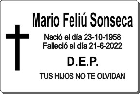 PLACA PARA DIFUNTO Letrerox.com