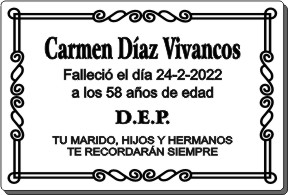 PLACA PARA DIFUNTO Letrerox.com