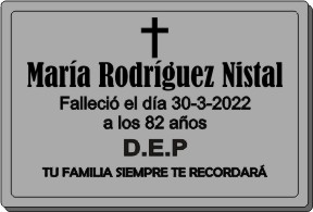 PLACA PARA DIFUNTO Letrerox.com