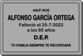 PLACA PARA DIFUNTO Letrerox.com