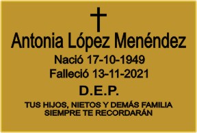 PLACA PARA DIFUNTO Letrerox.com